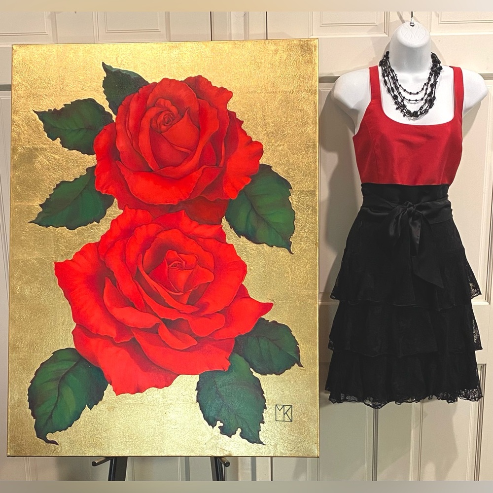 Linda Allard for Ellen Tracy striking red silk tank top - Picture 13 of 15